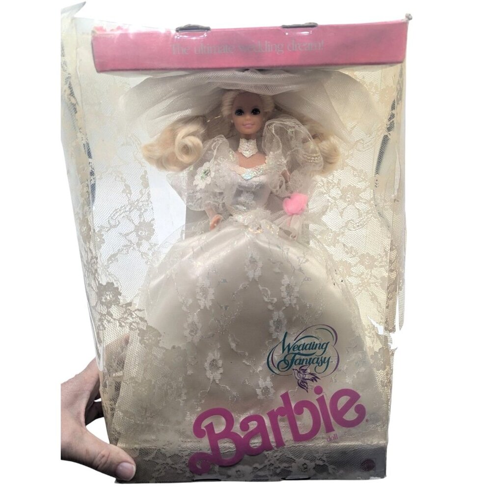 VINTAGE 1989 MATTEL WEDDING FANTASY BARBIE DOLL IN BOX # 02125 BRIDE LACE DRESS